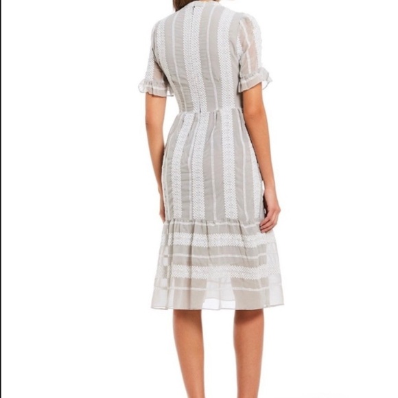 Gianni Bini Eryn Crochet Stripe Midi Dress Size Small - Picture 2 of 16